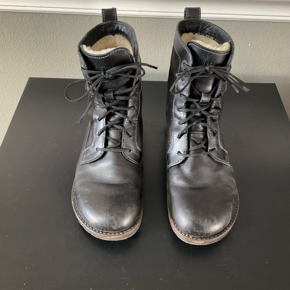 Birkenstock Gilford High Shearling Black Leather Boots - Women
